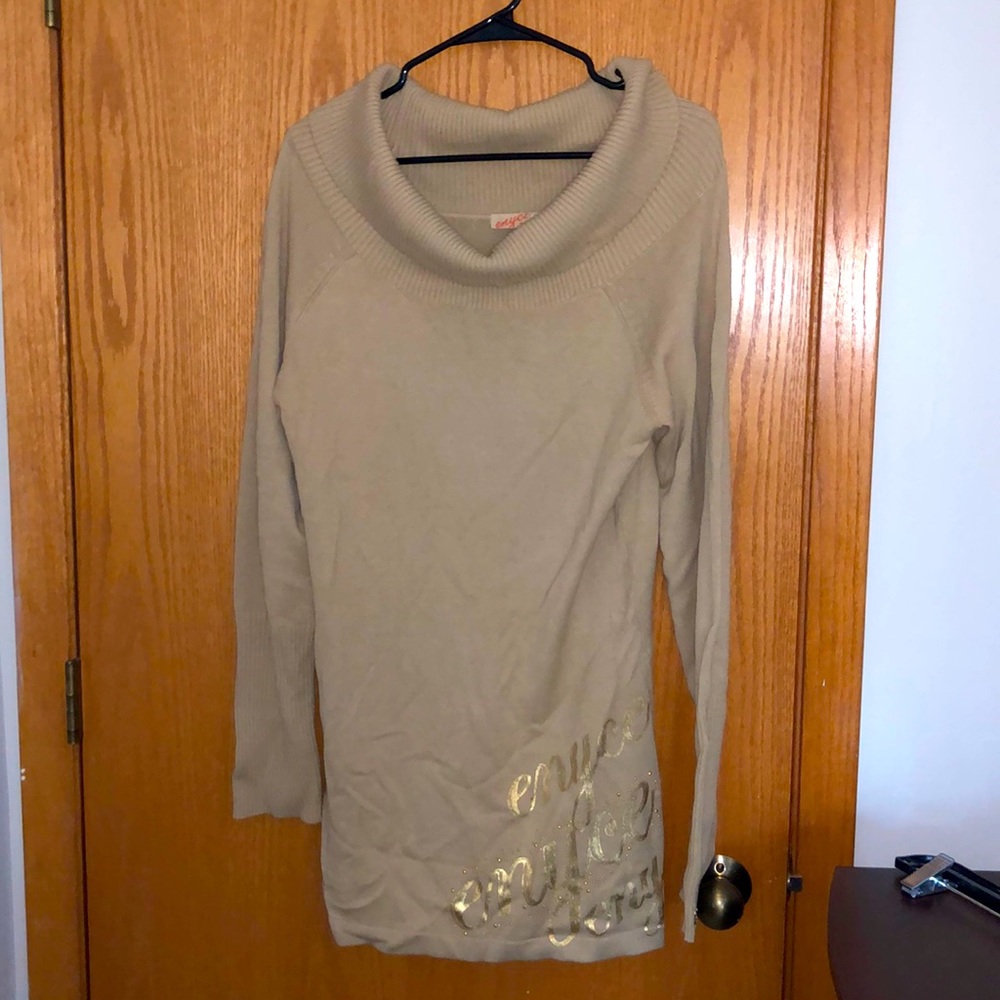 Enyce off the shoulder tan sweater